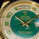 swiss replica rolex day date iced out yellow gold green strap watch (8)_th.jpg